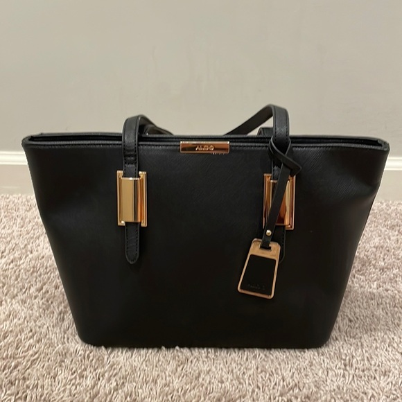 Aldo Handbags - ALDO Black Shoulder Bag w/ Gold Hardware